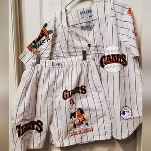 Esleep Vintage San Francisco Giants Striped Pajama Set Size Medium